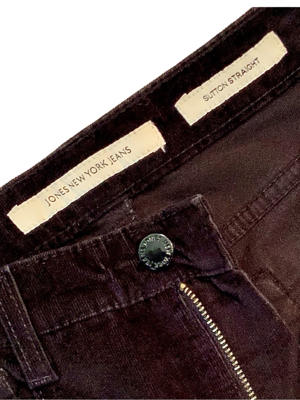Jones New York Black Sutton Straight Leg Stretch Corduroy Jeans - Picture 5 of 6